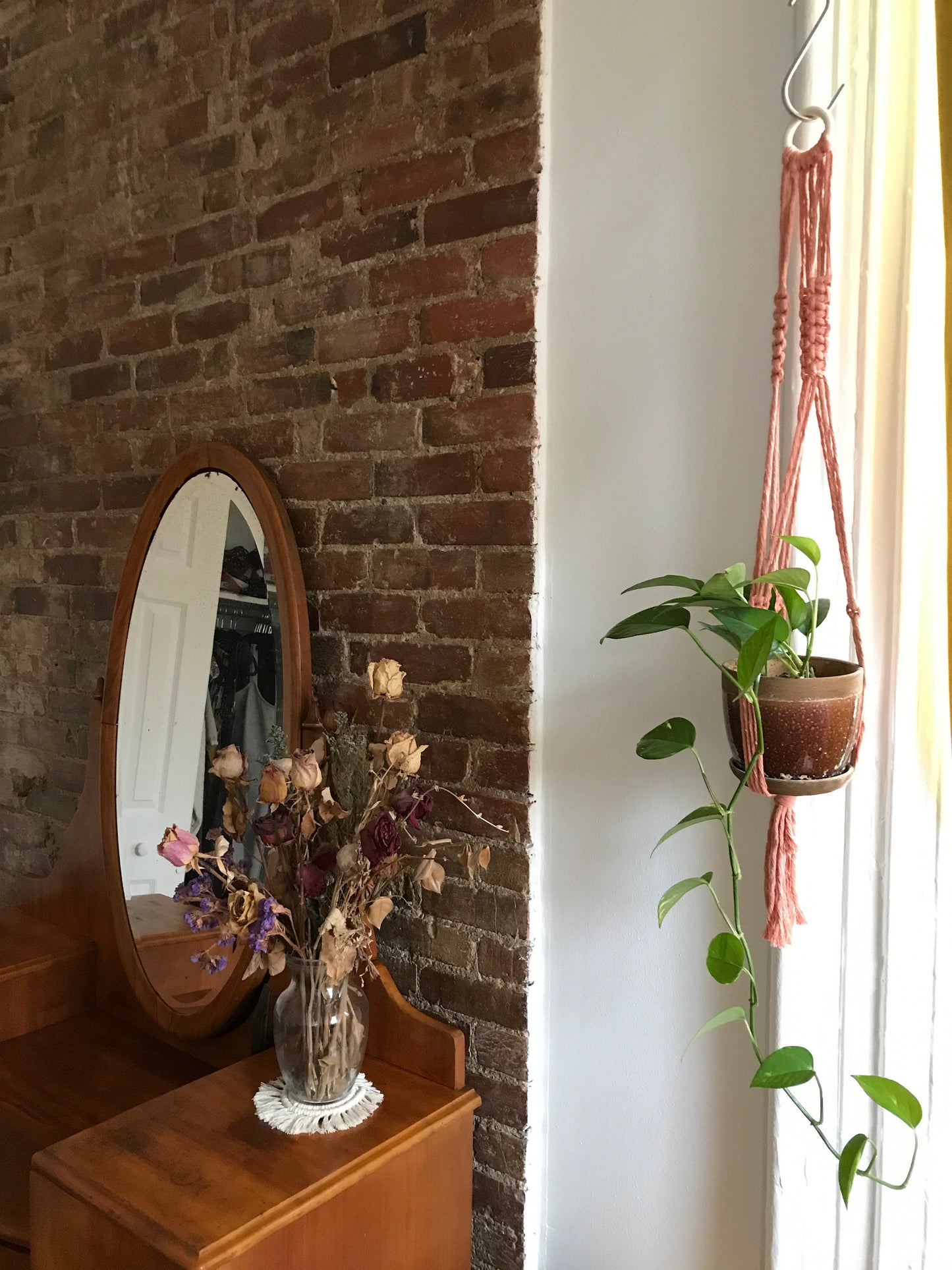 Macrame Rope Hanging Planter/ Cotton Boho Plant Hanger/Plant Hanger/ Indoor Outdoor Hanging Plant Holder