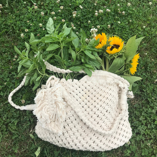 Large Macrame Bag/ Macrame Summer Beach Bag/ Customizable Tote Bag/ Convertible Bag/ Macrame Tote Bag/Fringe Beach Bag