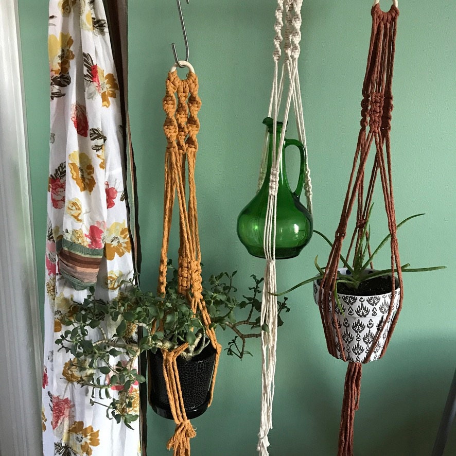 Macrame Rope Hanging Planter/ Cotton Boho Plant Hanger/Plant Hanger/ Indoor Outdoor Hanging Plant Holder